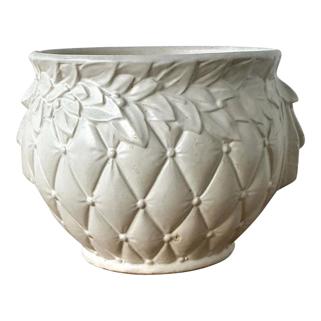 Mid-Century Ceramic Cachepot With Laurel Leaf Motif by McCoy (1 of 10)