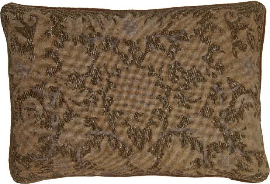 Provence Home Beaded Needlepoint Throw Pillow Tan 14x20: Provence Home Beaded Needlepoint Throw Pillow Tan 14x20 Enhance your home decor with this luxurious handcrafted beaded throw pillow. Designed in the charming Arts and Crafts style, this pillow feature