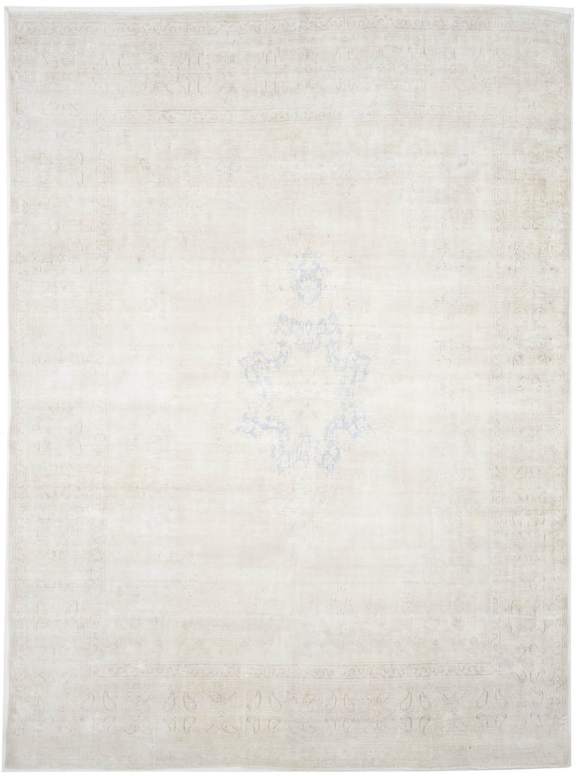 Hand-Knotted Wool Vintage Floral Area Rug 9'9 x 12'10 Distressed Oriental Style (1 of 15)