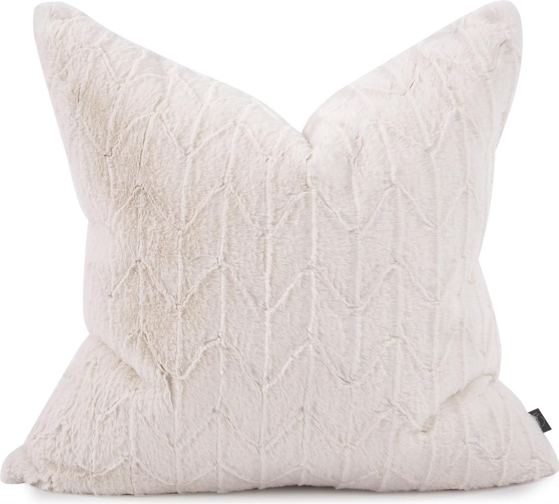 Howard Elliott Luxurious Brown Angora Faux Fur Square Pillow 24x24 (1 of 6)