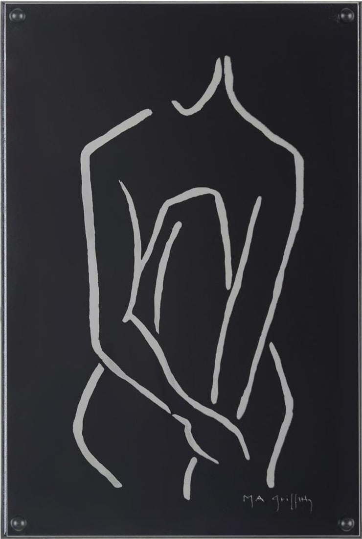 John-Richard Ebony Contour II Framed Acrylic Mirror Art (1 of 1)