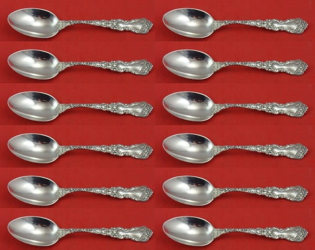 Gorham Imperial Chrysanthemum Sterling Silver Teaspoon Set 12pc 5 3/4" (1 of 4)