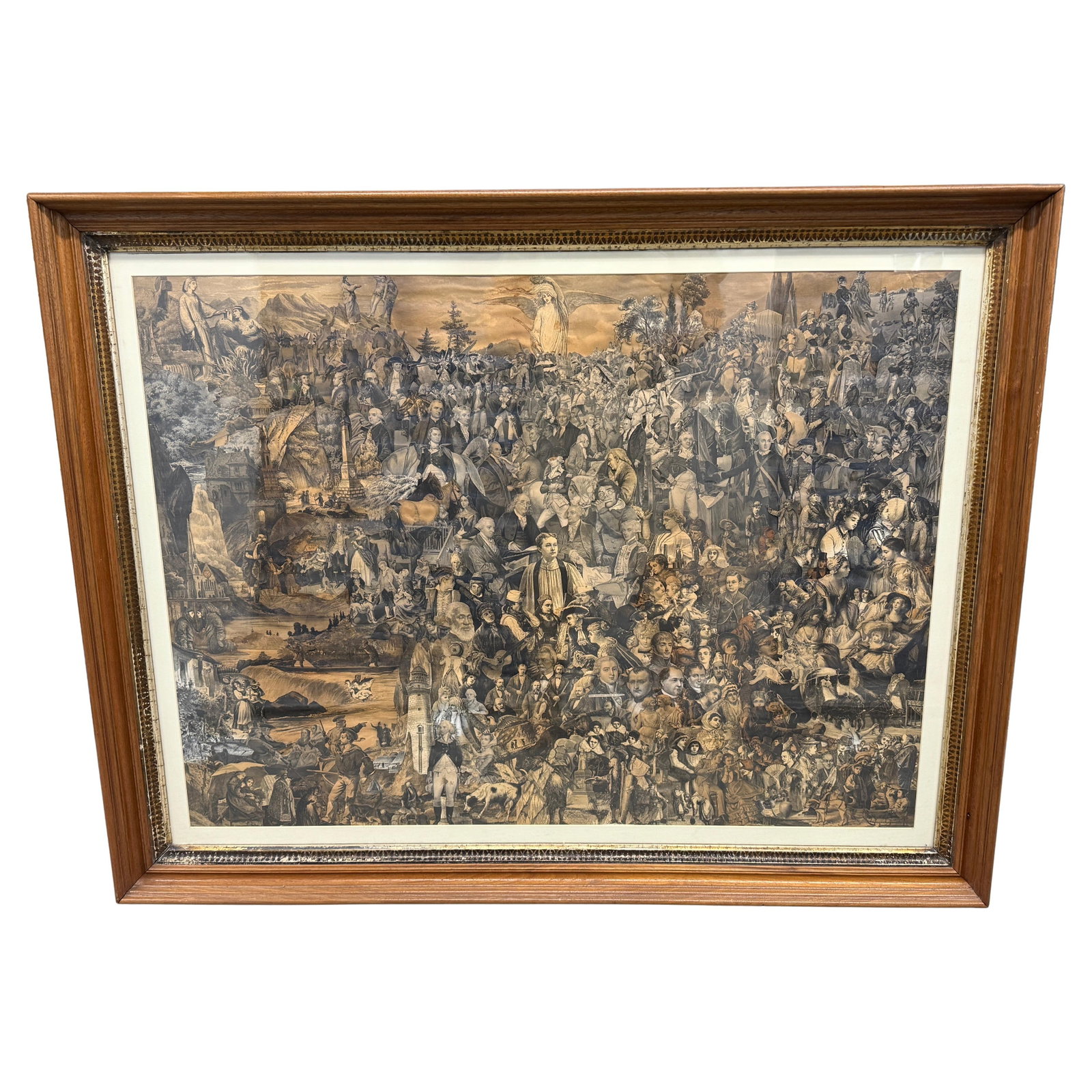19th Century Decoupage Allegory of Civilization Giltwood Artwork: 19th Century Decoupage Allegory of Civilization Giltwood Artwork Experience a remarkable piece of 19th-century artistry with this extraordinary decoupage work titled "The Allegory of Civilization." Th