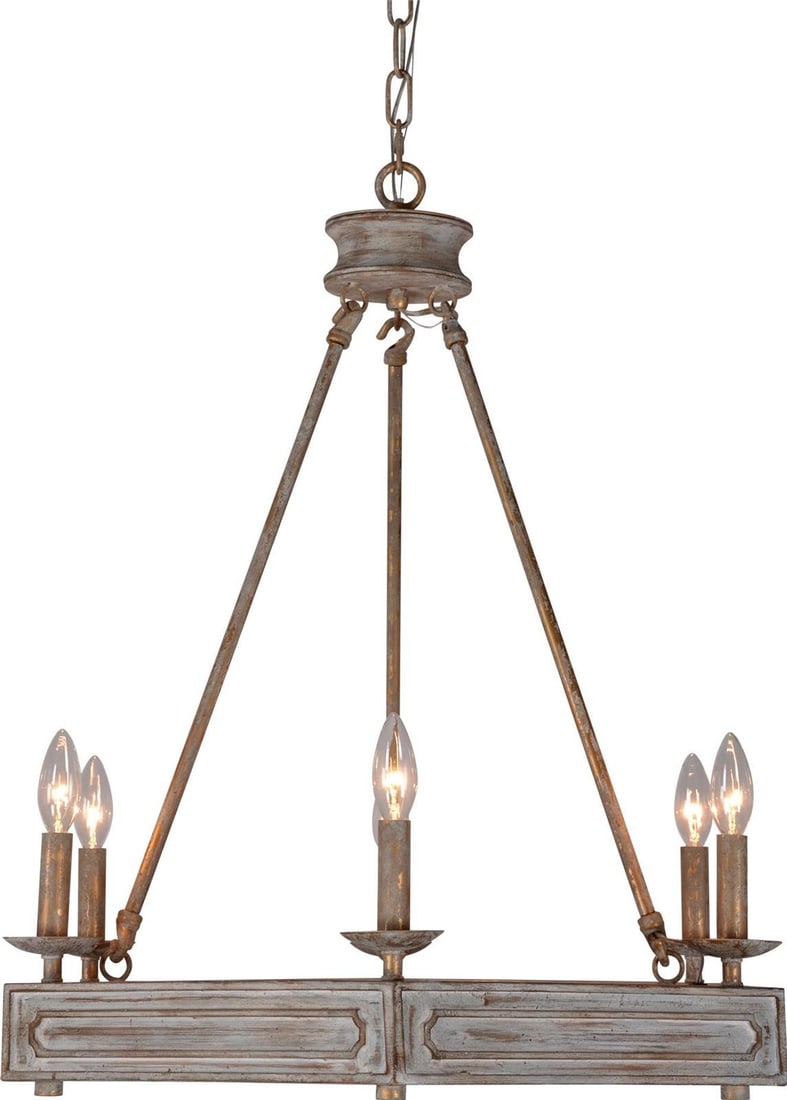 Terracotta Charlotte Hexagonal Chandelier with Gold Accents (1 of 1)