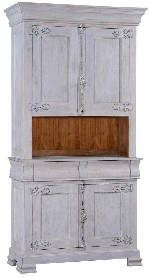 Elegant Pickled White French Country Side Cabinet with Cremone Hardware (1 of 3)