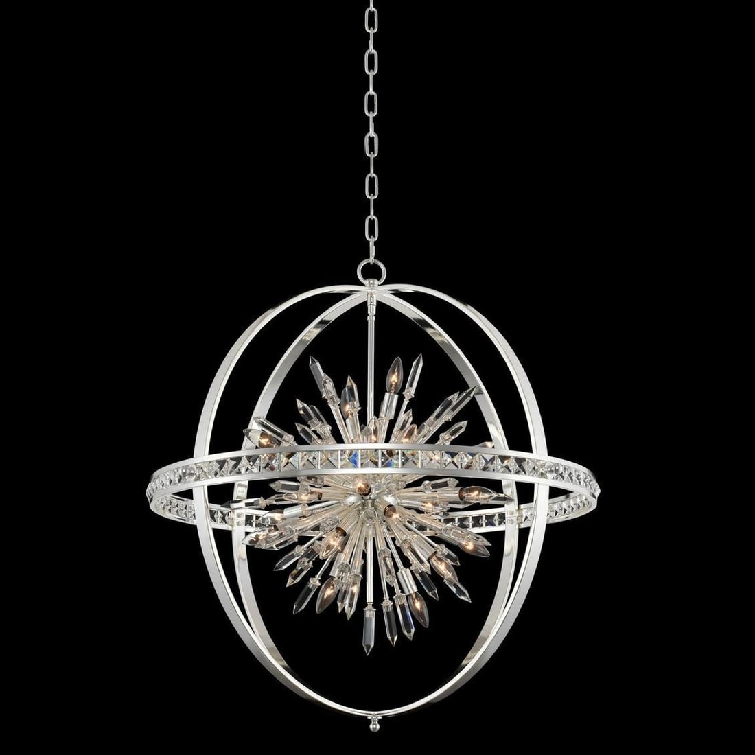 Kalco Modern Angelo Pendant Light Polished Silver 24 Bulb Dimmable (1 of 1)