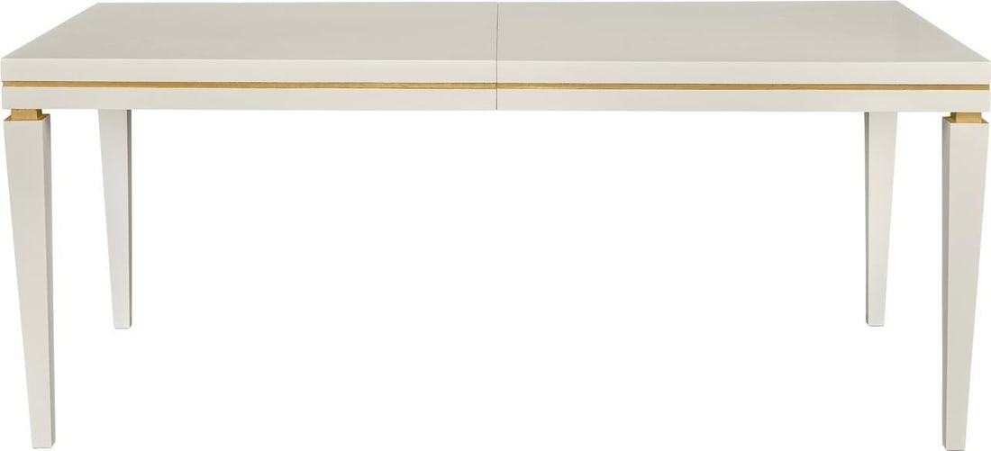 Port Eliot Italian Dining Table Gold Accents Extendable Seats 8-10 (1 of 1)
