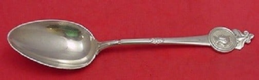 Gorham Medallion Sterling Silver Multi Motif Serving Spoon 8 1/2": Gorham Medallion Sterling Silver Multi Motif Serving Spoon 8 1/2" Sterling silver serving spoon in the Medallion multi-motif pattern by Gorham. This pre-owned piece is monogrammed, with monograms vary