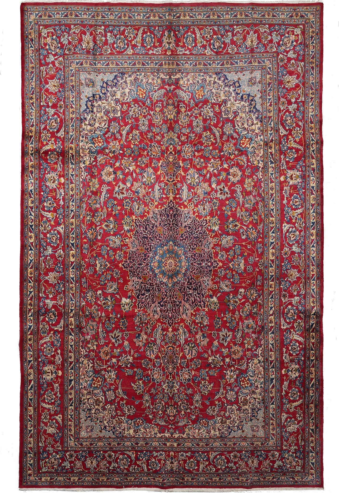 9.6 x 15 Persian Esfahan Najaf Wool Area Rug: 9.6 x 15 Persian Esfahan Najaf Wool Area Rug Free continental US Shipping Persian Esfahan Najaf wool area rug with an intricate floral design. This un-used rug offers a classic decorative look for a v