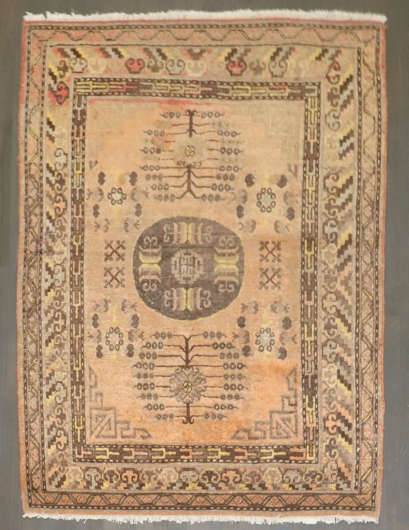 4' 1" x 5' 4" Small Khotan Rug in Orange (1 of 7)