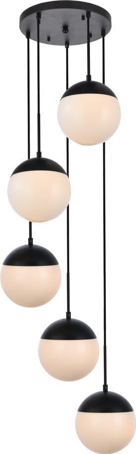 Elegant Lighting Eclipse 5-Light Pendant Lamp Milk Finish UL-Listed (1 of 1)
