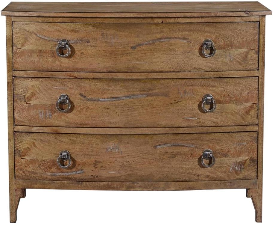 Athens Chest Stylish Bowfront Storage Solid Wood Beachwood Finish (1 of 5)