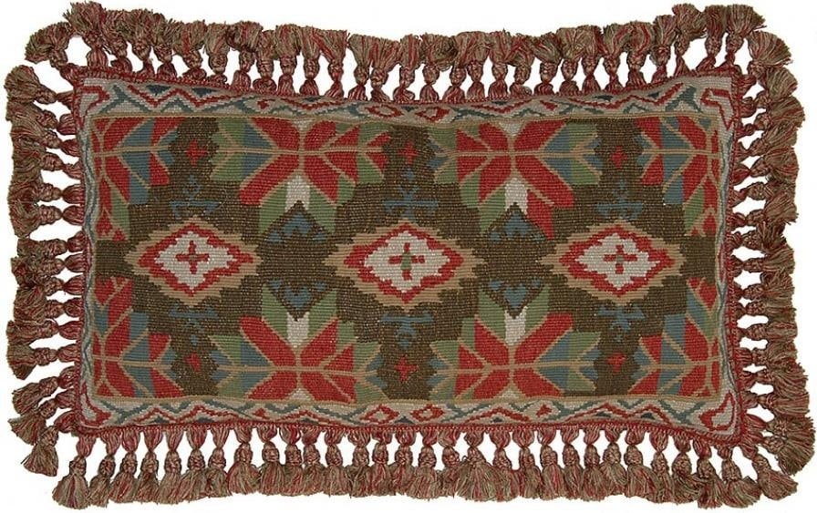 Provence Home Ikat Velvet Throw Pillow Aubusson Style 12x24 (1 of 1)