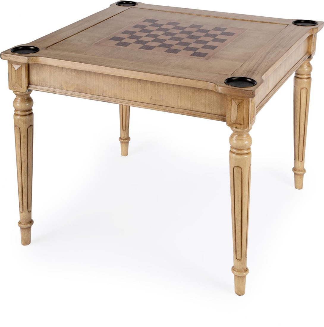 Butler Vincent Game Table Beige Transitional Style: Butler Vincent Game Table Beige Transitional Style Introducing the Vincent Game Table, a perfect blend of style and functionality designed for both leisure and aesthetics. This game table features a c