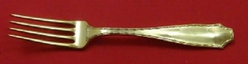 Tiffany Co Marquise Vermeil Sterling Silver Fork 7 1/2 Gold: Tiffany Co Marquise Vermeil Sterling Silver Fork 7 1/2 Gold A pre-owned regular fork in the Marquise Vermeil pattern by Tiffany & Co., made of sterling silver and measuring 7 1/2 inches. It is not mon