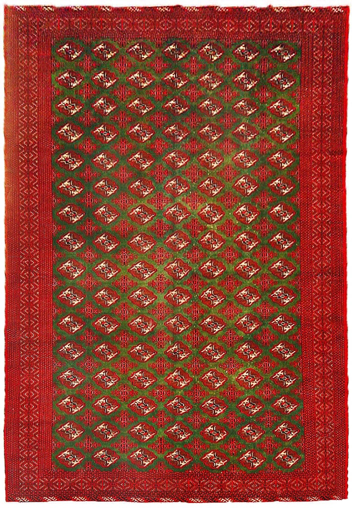 Handmade Baluch Rug 9'7 x 12'6 Ocean Green Red Border Wool (1 of 6)
