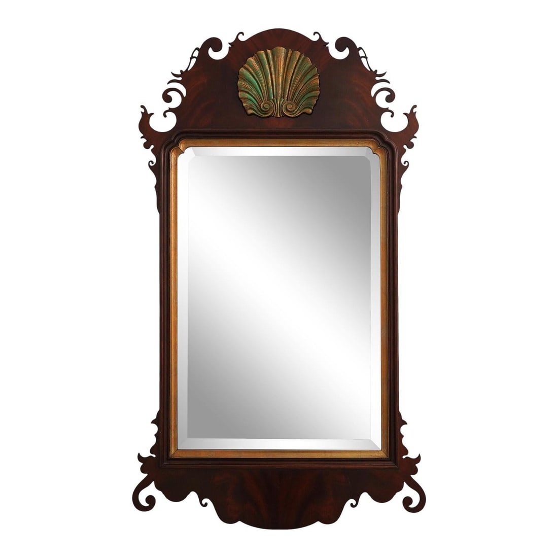Mahogany Wall Mirror in Chippendale Style 23.5w x 1d x 41h (1 of 10)