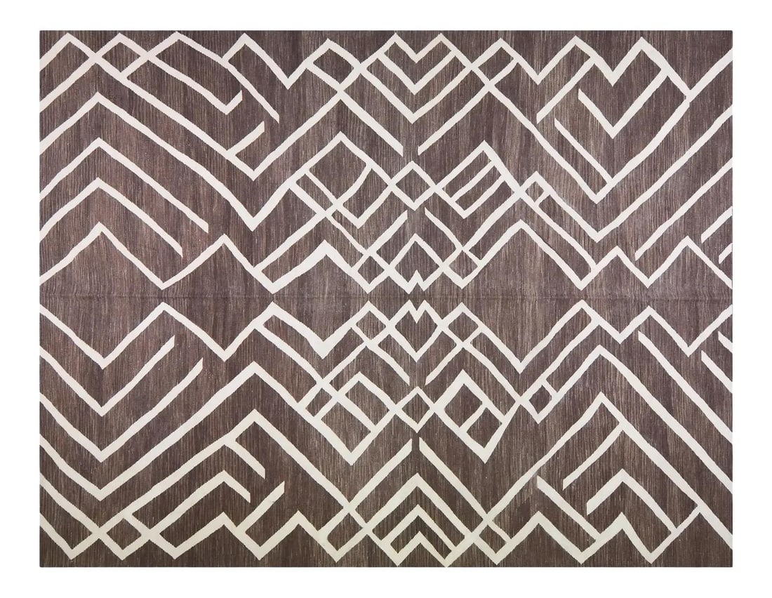 Anatolian Wool Kilim Rug Hand Woven Vintage Brown 7'8" x 11': Anatolian Wool Kilim Rug Hand Woven Vintage Brown 7'8" x 11' This vintage Turkish Anatolian kilim is hand-woven from organic wool and features natural colors with a fine weave. Its brown tones add war