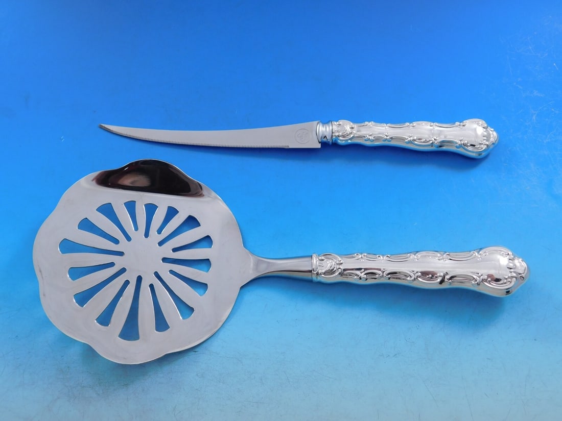 2 Piece Gorham Strasbourg Sterling Silver Tomato Server Knife Set (1 of 18)