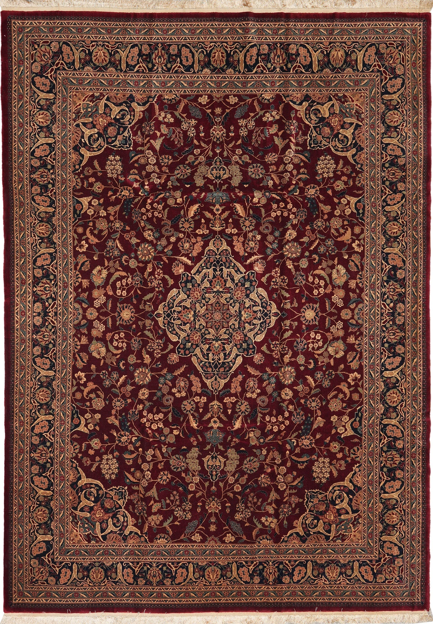 8.6 x 11.6 Hand-Knotted Wool and Silk Rug Fine 200 KPSI Weave (1 of 11)