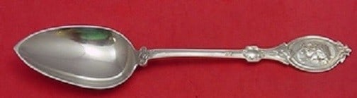 Sterling Silver Place Soup Spoon Hotchkiss and Schreuder Medallion 7 1/4: Sterling Silver Place Soup Spoon Hotchkiss and Schreuder Medallion 7 1/4 Sterling silver place soup spoon in the Medallion pattern by Hotchkiss and Schreuder. It is not monogrammed and is in excellent