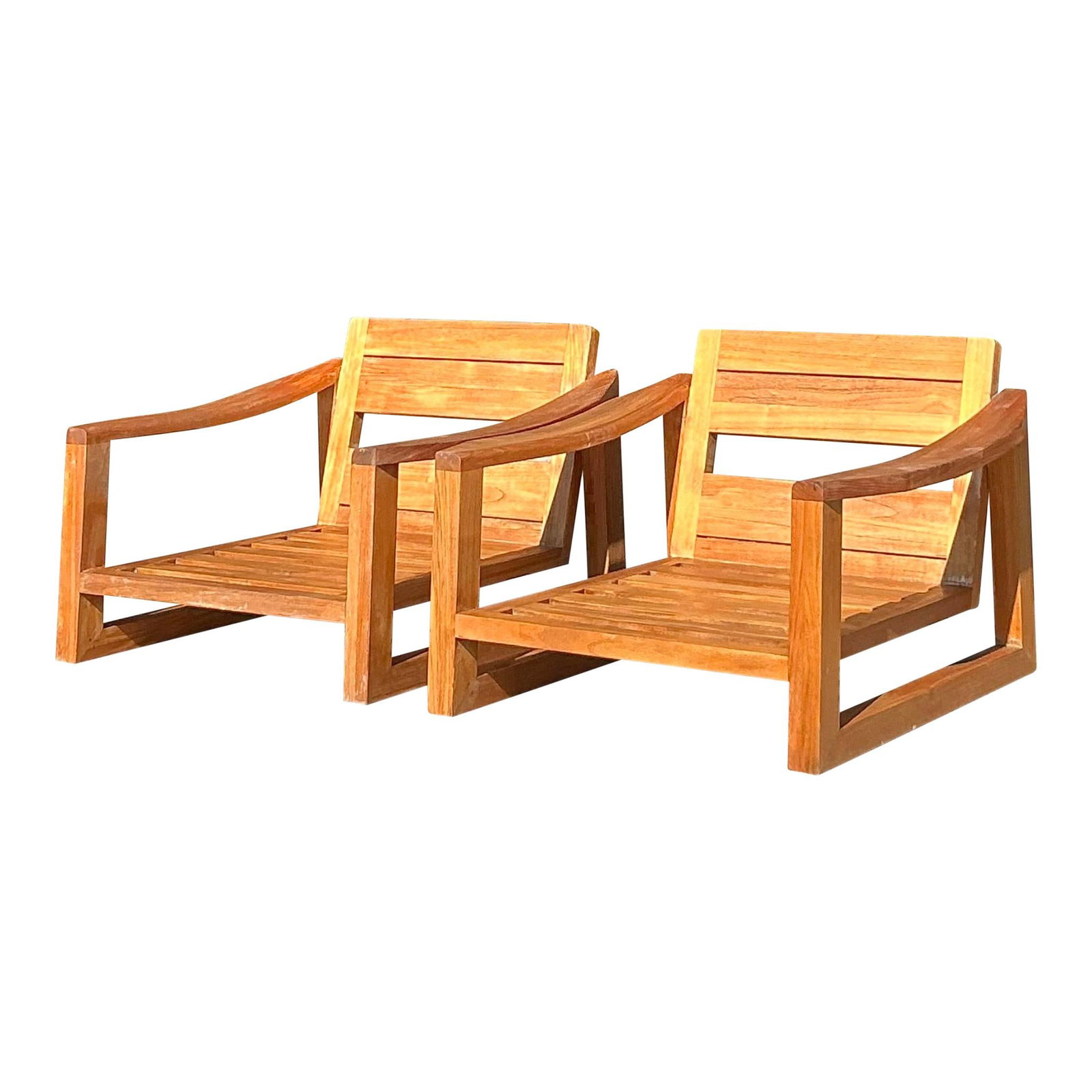 Vintage Teak Lounge Chairs Pair Mid-Century Modern Design (1 of 10)