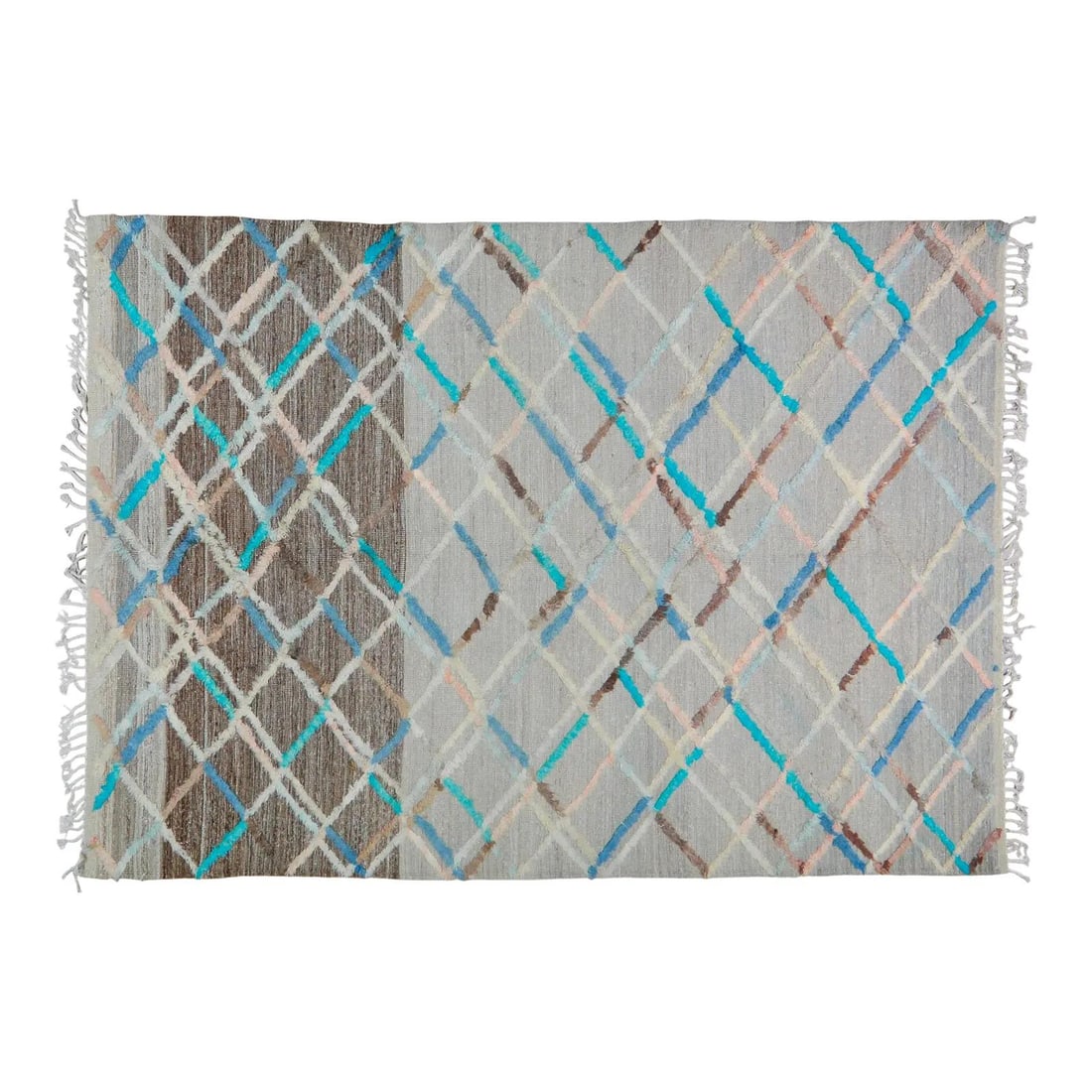 Gray Wool Oushak Rug Hand Knotted 4'8 x 8' Traditional Design: Gray Wool Oushak Rug Hand Knotted 4'8 x 8' Traditional Design This Oushak hand-knotted wool rug is crafted using traditional techniques, combining enduring craftsmanship with a modern design sensibili