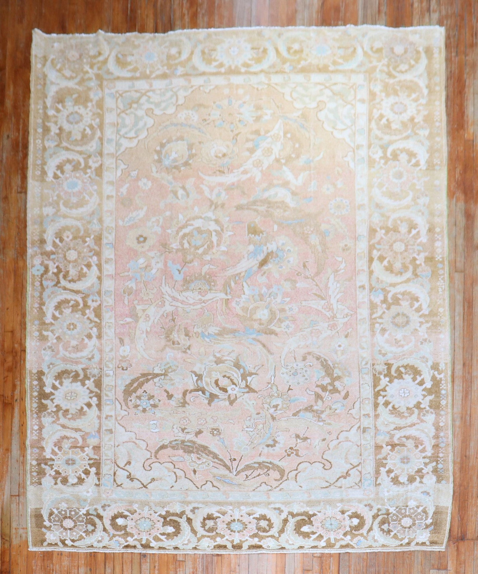 8' 11" x 13' Turkish Kars Room Rug Pink Floral Design: 8' 11" x 13' Turkish Kars Room Rug Pink Floral Design Large Turkish Kars rug featuring a pink floral design from the mid-20th century. This pre-owned room-size rug presents a classic floral pattern as