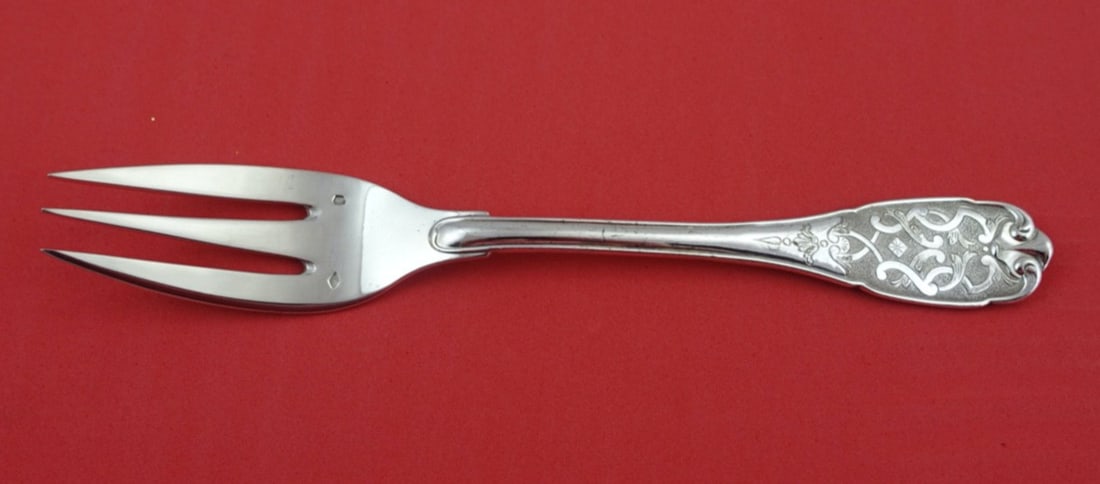 French Sterling Silver Three-Tine Salad Fork Elysee Pattern by Puiforcat 7 Inch (1 of 2)