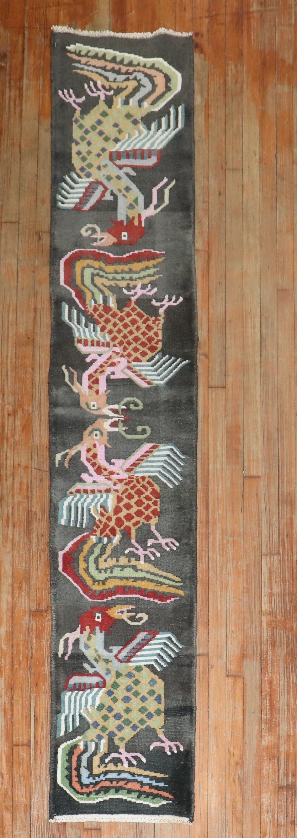 1' 7" x 8' 4" Vintage Tibetan Pictorial Runner Rug (1 of 6)