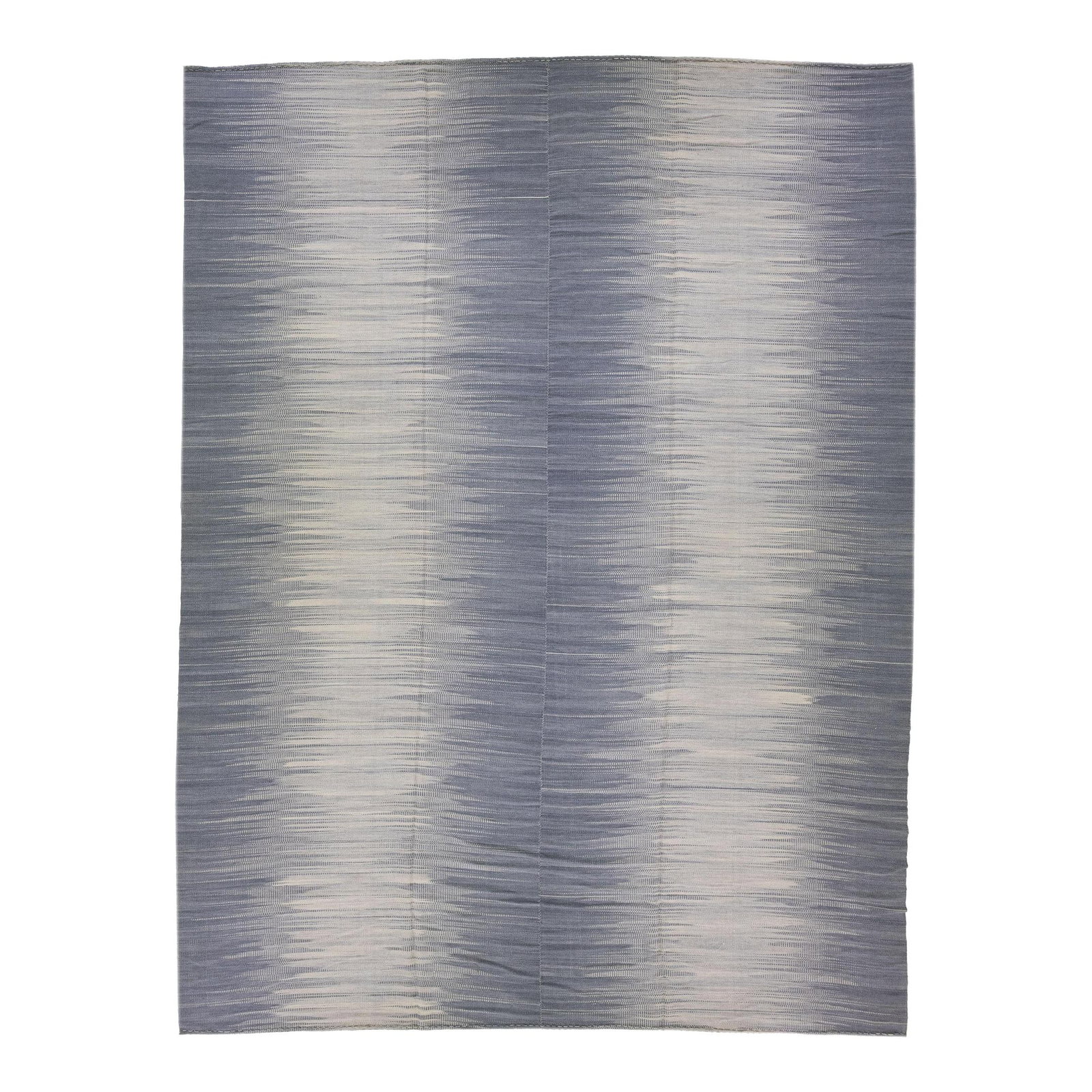 Contemporary Kilim Wool Rug 12' x 16' Abstract Gray Design: Contemporary Kilim Wool Rug 12' x 16' Abstract Gray Design Enhance your space with this stunning contemporary Kilim flat-weave wool rug, featuring a captivating abstract design in a gray color field, 