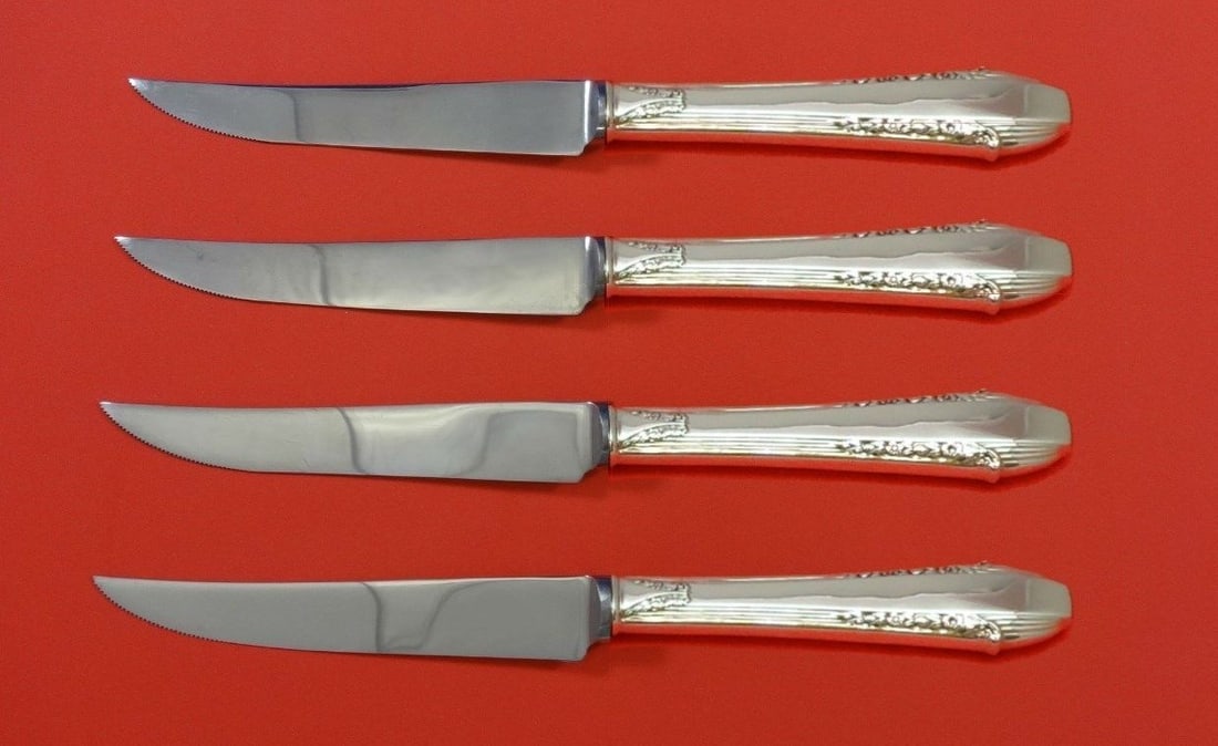 4 Piece Steak Knife Set International Enchantress Sterling Silver HHWS Custom (1 of 2)