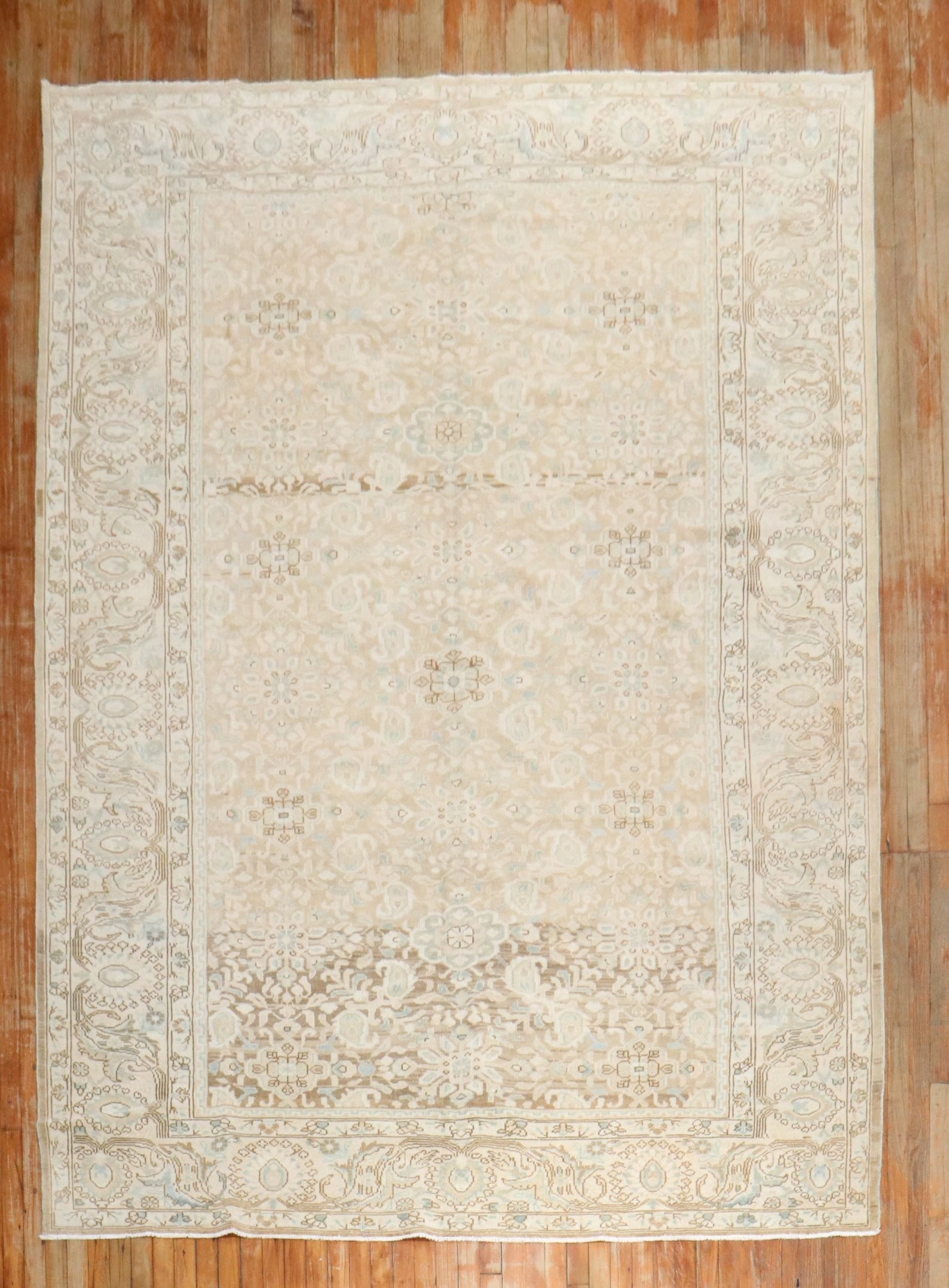 7' 5" x 10' 7" Persian Malayer Room Size Rug: 7' 5" x 10' 7" Persian Malayer Room Size Rug Mid 20th century Persian Malayer rug in a neutral palette, designed in a room-size format. This pre-owned piece is identified as a Malayer rug and offers a