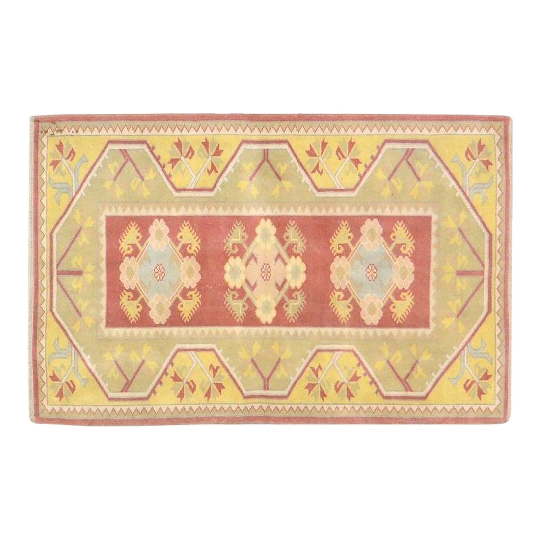 Turkish Anatolian Wool Rug 2'7"x4'1" Brick Red (1 of 2)