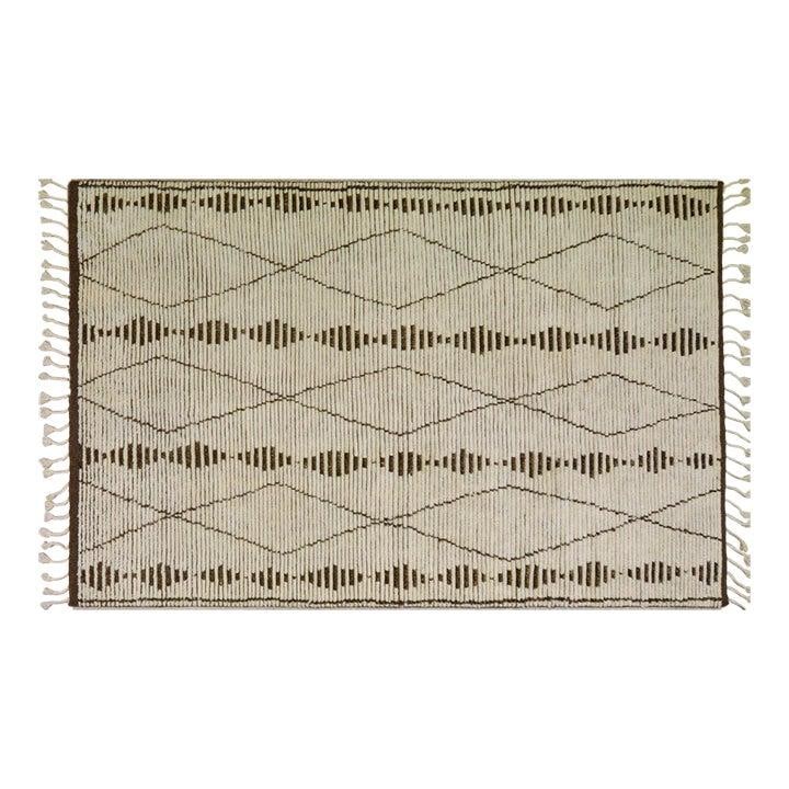 9x12 Modern Wool Area Rug Hand Knotted Moroccan Style: 9x12 Modern Wool Area Rug Hand Knotted Moroccan Style This Moroccan modern hand-knotted wool rug showcases a blend of traditional craftsmanship and contemporary design. Crafted with care using time-ho