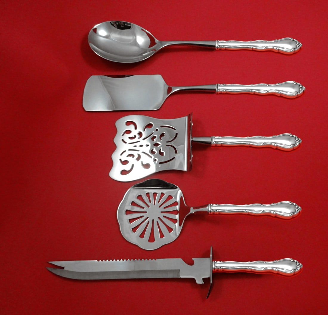 Towle Fontana Sterling Silver 5pc Brunch Serving Set with Stainless Implements: Towle Fontana Sterling Silver 5pc Brunch Serving Set with Stainless Implements Enhance your entertaining experience with the Fontana by Towle Sterling Silver Brunch Serving Set. This exquisite 5-piece