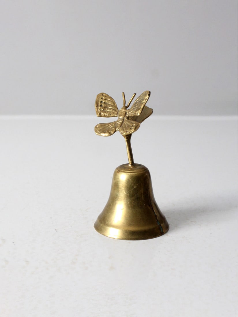 Vintage Brass Handbell with Butterfly Handle 5 Inch (1 of 10)