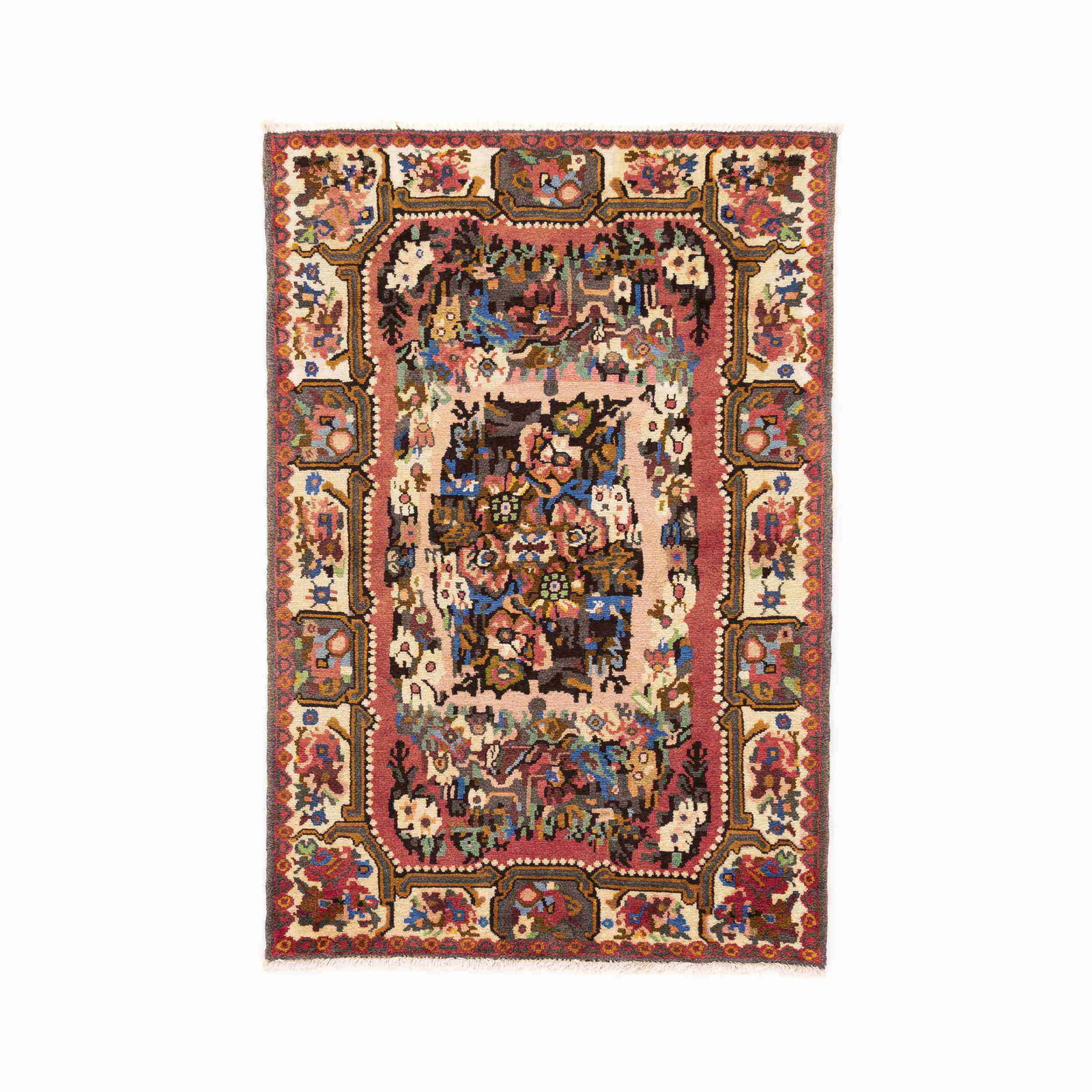 Authentic Handmade Karabag Carpet Wool on Cotton 41.3 x 60.6 Inches: Authentic Handmade Karabag Carpet Wool on Cotton 41.3 x 60.6 Inches Experience the artistry of the Authentic Handmade Karabag Carpet, a unique piece crafted with care and precision. Made from a blend 