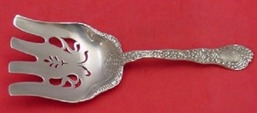 Gorham Meadow Sterling Silver Asparagus Fork 9.25 Inch: Gorham Meadow Sterling Silver Asparagus Fork 9.25 Inch This exquisite asparagus fork is crafted from high-quality sterling silver and features the elegant 'Meadow' pattern by Gorham. Measuring 9 1/4 i