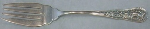 Durgin Pompadour Sterling Silver Salad Fork 6 1/2 Monogrammed: Durgin Pompadour Sterling Silver Salad Fork 6 1/2 Monogrammed Sterling silver salad fork in the Pompadour pattern by Durgin. This pre-owned piece is monogrammed, with monograms that may vary, and is i