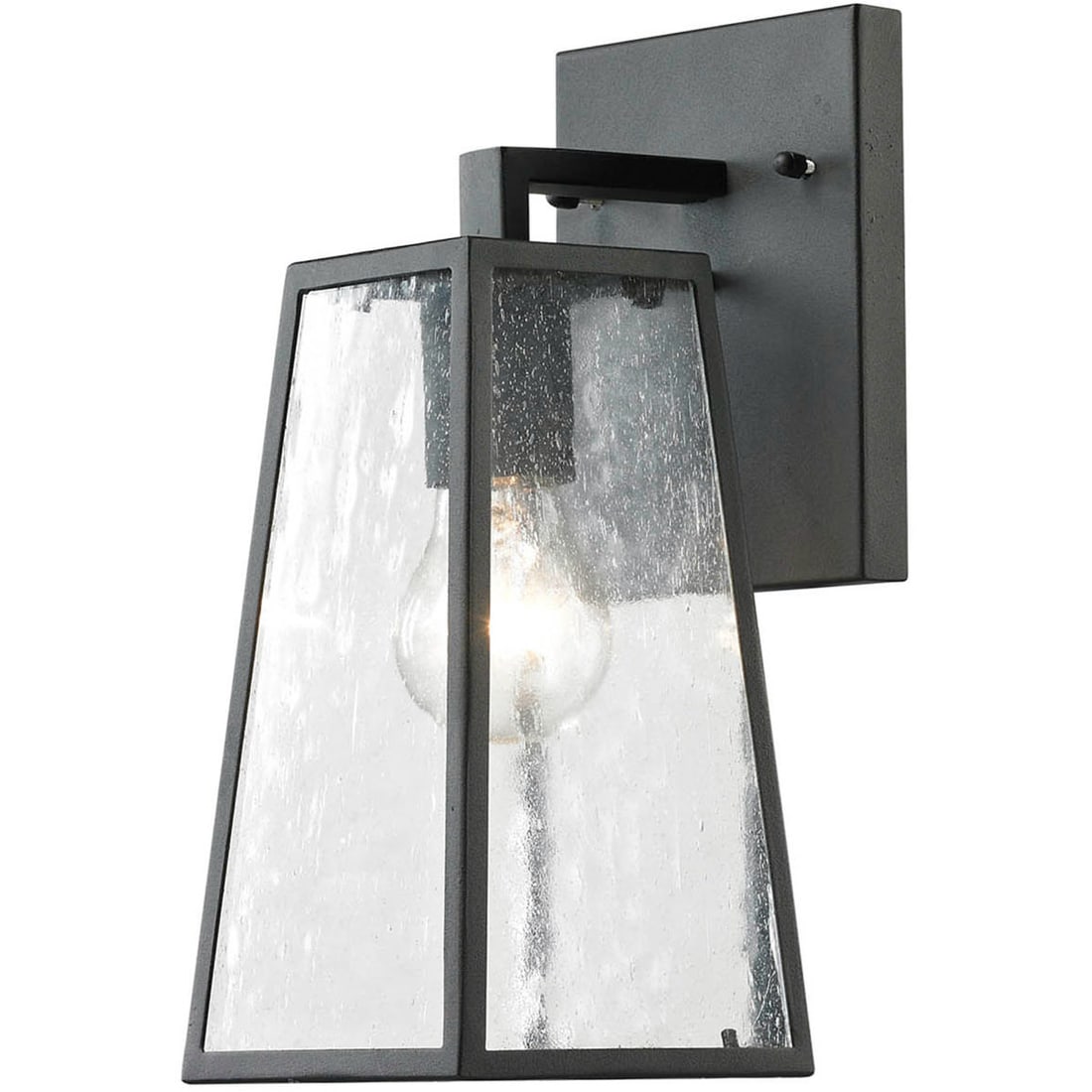Elitco Osmond Matte Black Outdoor Wall Sconce: Elitco Osmond Matte Black Outdoor Wall Sconce This outdoor wall sconce features a matte black finish and a clear seedy glass shade, creating a classic and weather-resistant lighting solution for porch