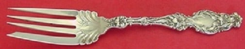 Whiting Lily Sterling Silver 4-Tine Cold Meat Fork 7 5/8" (1 of 1)