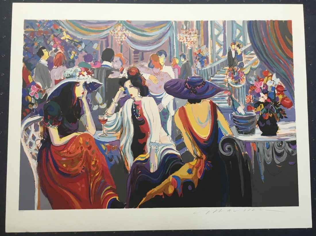 Isaac Maimon Ballroom Dancing Limited Edition Signed Serigraph 271 of 275: Isaac Maimon Ballroom Dancing Limited Edition Signed Serigraph 271 of 275 This stunning serigraph titled "Ballroom Dancing" by Isaac Maimon captures the elegance of dance in a vibrant Art Deco style. 