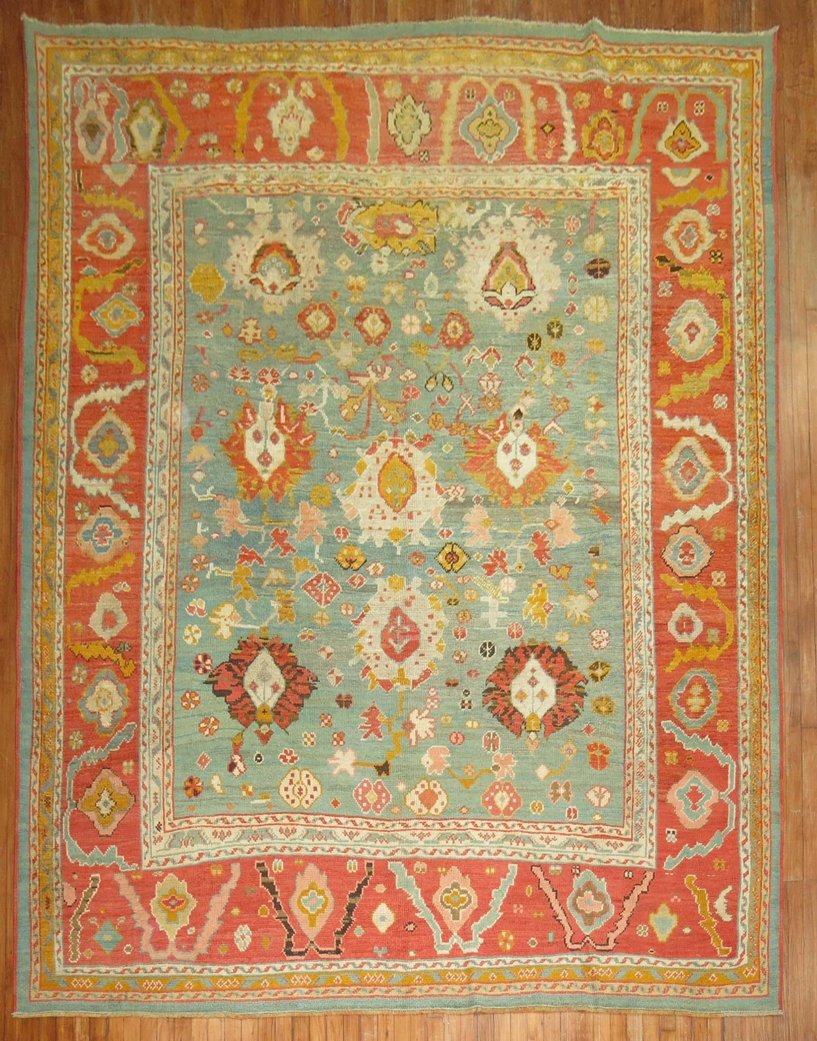 8' 10" x 11' 2" Early 20th Century Turkish Oushak Room Rug (1 of 7)