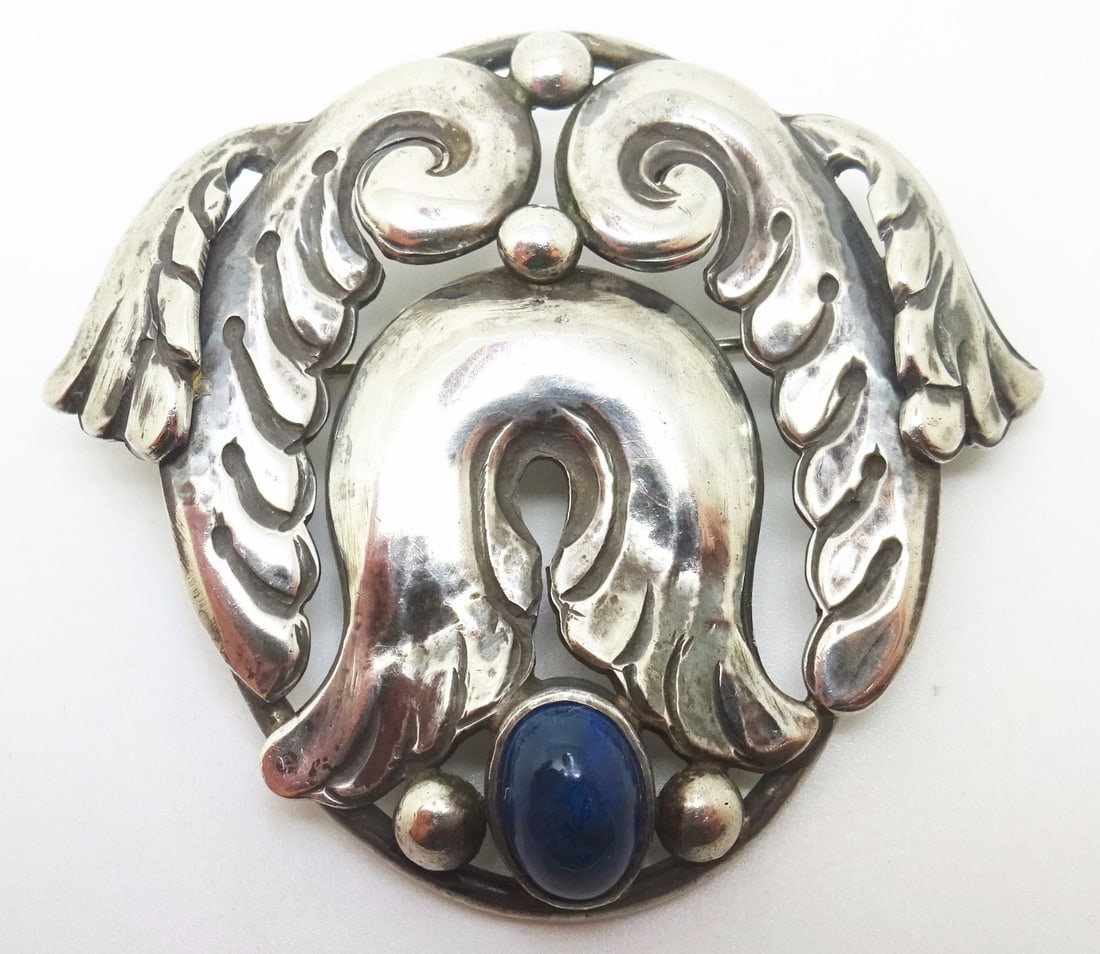 Authentic La Paglia Sterling Silver Pin with Blue Labradorite (1 of 6)