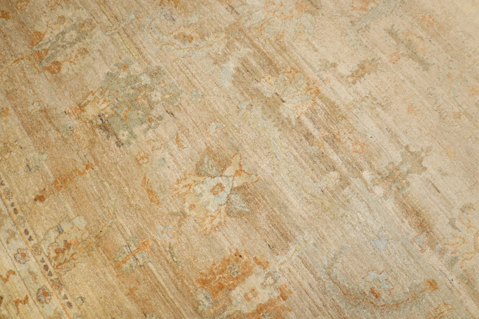 11' 10" x 15' 3" Turkish Angora Oushak Rug Ivory Apricot Brown (1 of 7)