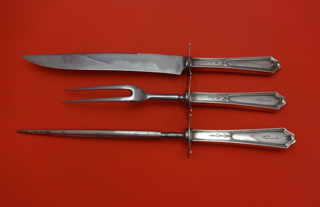 3 Piece Georgian Maid International Sterling Roast Carving Set HHWS (1 of 1)