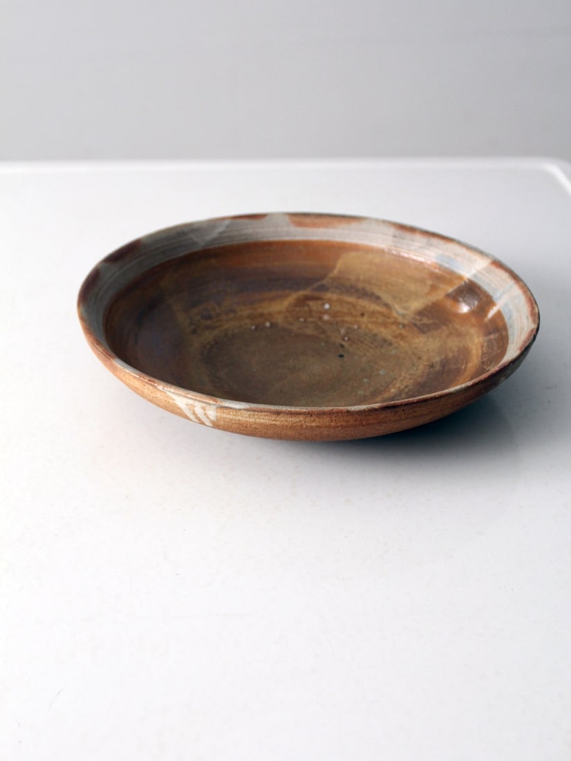 Large Vintage Studio Pottery Bowl with Textured Glaze 12 Inch (1 of 11)