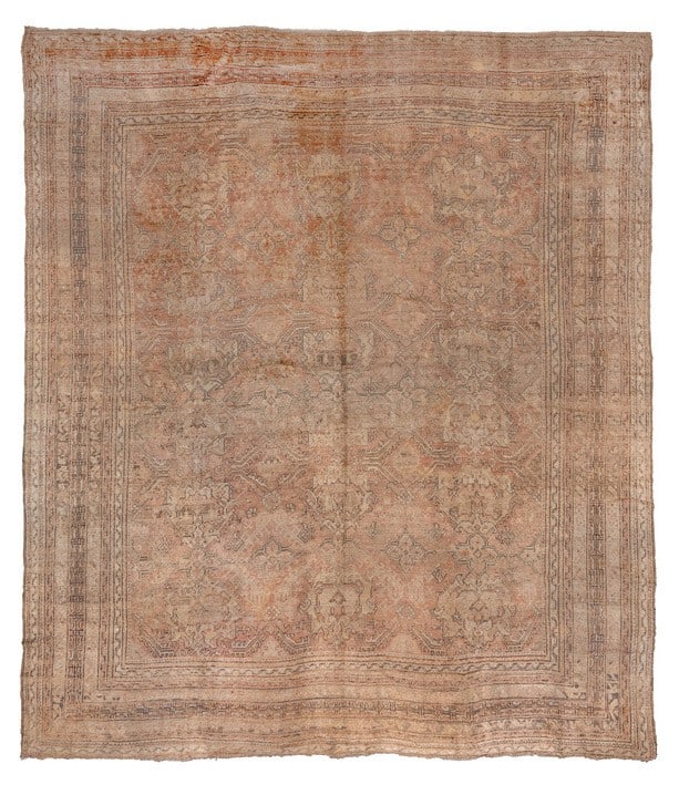 16' 7" x 18' 7" Antique Square Oushak Rug in Peach (1 of 6)