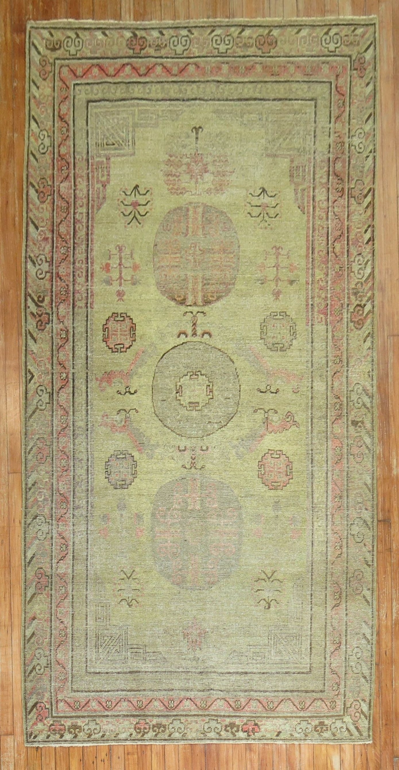 5' x 9' 3" Antique Khotan Rug Late 19th Century Mustard (1 of 6)
